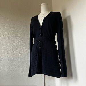 Burberry London Button Down Silk Cardigan + Waist Belt Size Medium